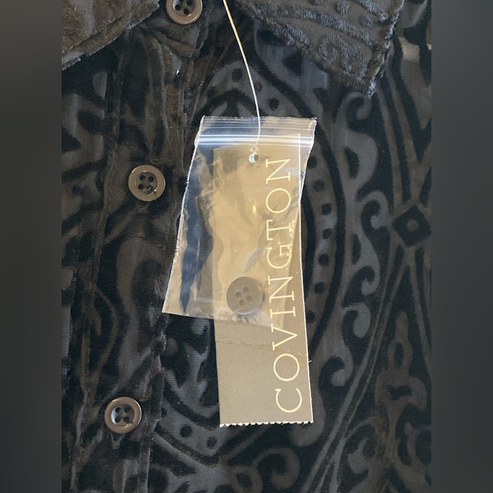 Covington Black Textured Button-Up Shirt Size S - Picture 5 of 7